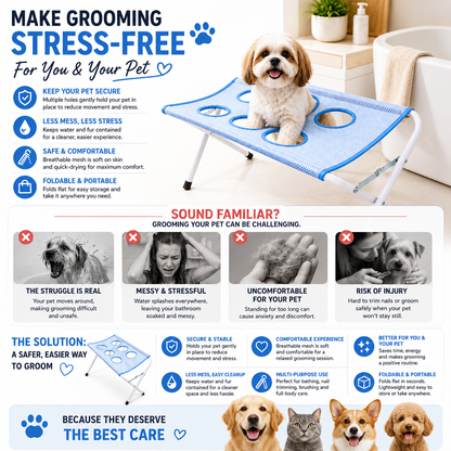 Foldable Pet Grooming Hammock